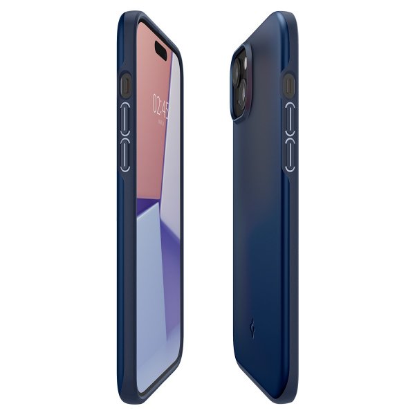 Spigen iPhone 15 Skal Thin Fit Navy Blue