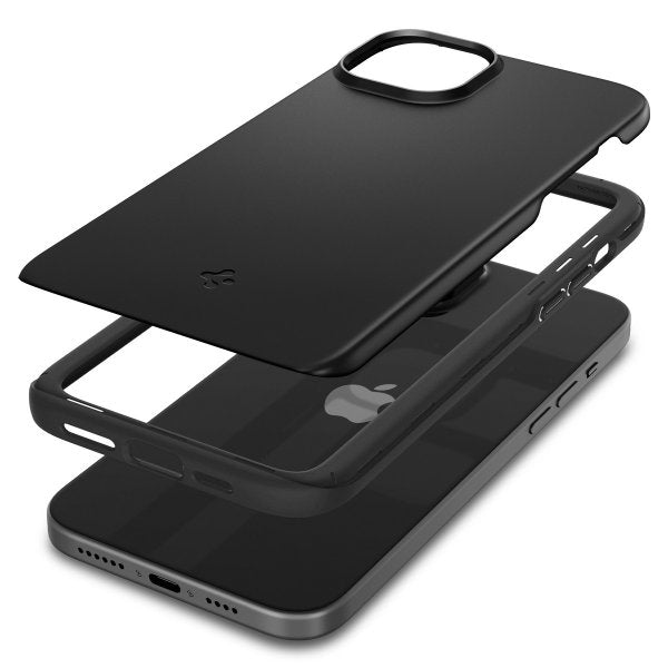 Spigen iPhone 15 Skal Thin Fit Svart