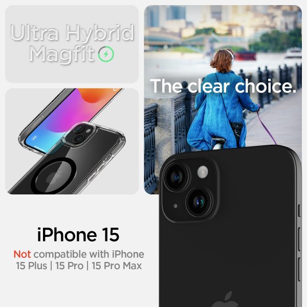 Spigen iPhone 15 Skal Ultra Hybrid MagFit Svart