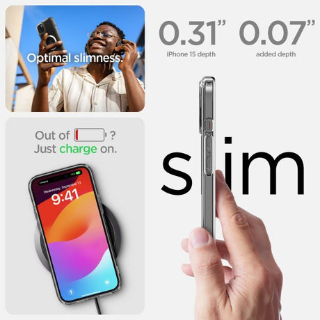 Spigen iPhone 15 Skal Ultra Hybrid MagFit Vit