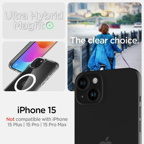 Spigen iPhone 15 Skal Ultra Hybrid MagFit Vit