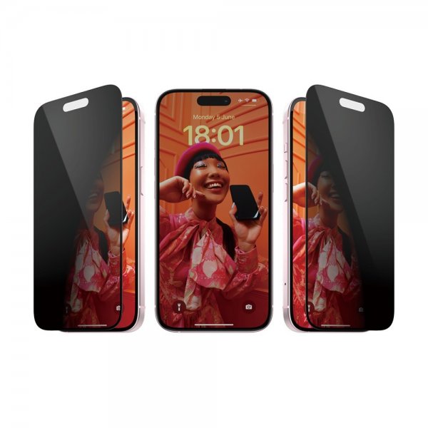 PanzerGlass iPhone 15 Skärmskydd Ultra-Wide Fit Privacy EasyAligner