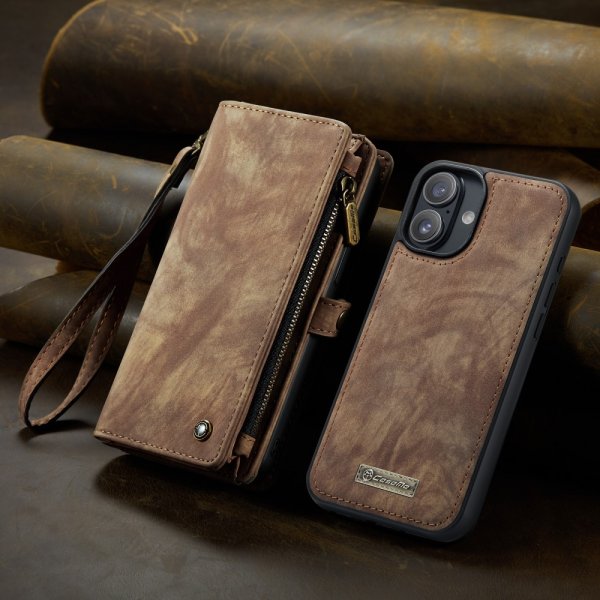 CaseMe iPhone 16 Fodral 008 Series Löstagbart Skal Brun