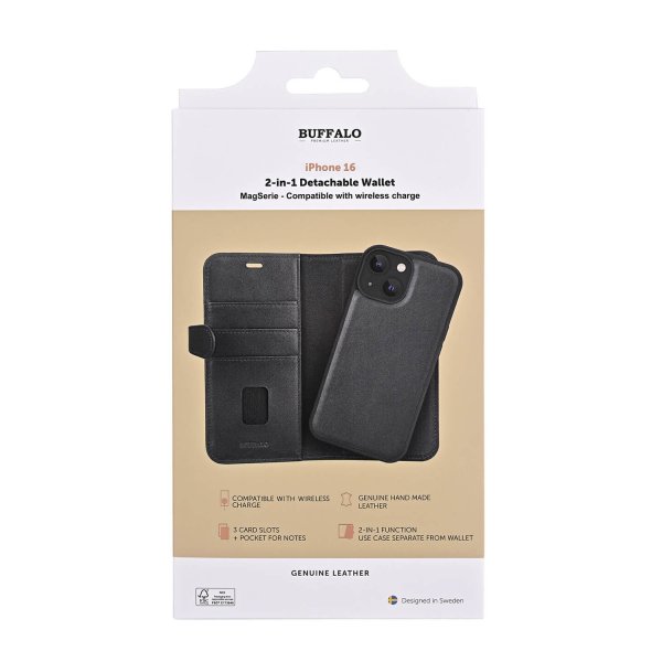Buffalo iPhone 16 Fodral 2-i-1 MagSeries Svart