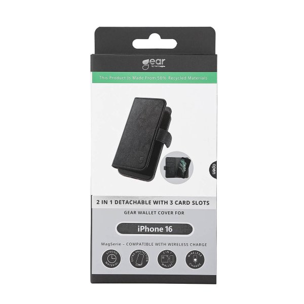 Gear iPhone 16 Fodral 2-i-1 MagSeries Svart