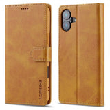 Lc.Imeeke iPhone 16 Fodral med Kortfack Stativfunktion Ljusbrun
