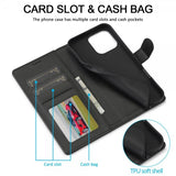 Lc.Imeeke iPhone 16 Fodral med Kortfack Stativfunktion Svart