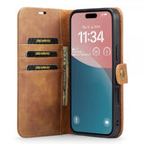 Dg.Ming iPhone 16 Fodral med Löstagbart Skal Brun