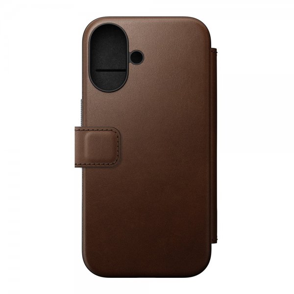 Nomad iPhone 16 Fodral Modern Leather Folio Brun