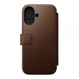Nomad iPhone 16 Fodral Modern Leather Folio Brun