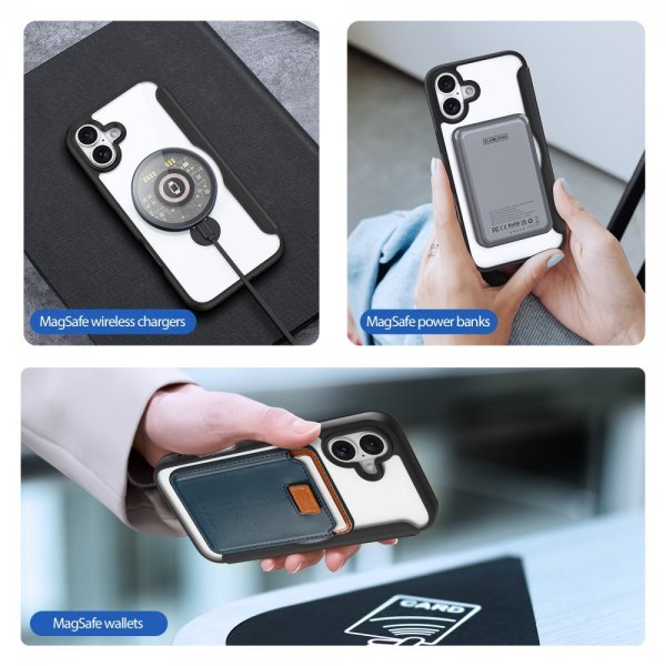 Dux Ducis iPhone 16 Fodral Skin X Pro Series Kickstand MagSafe Svart