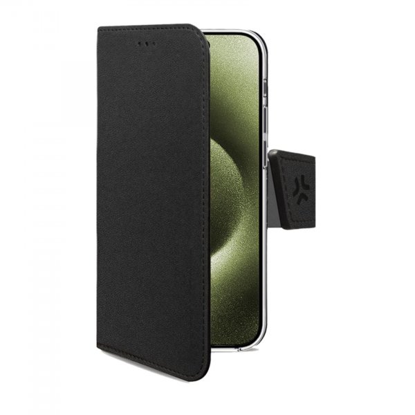 Celly iPhone 16 Fodral Wally Wallet Case Svart