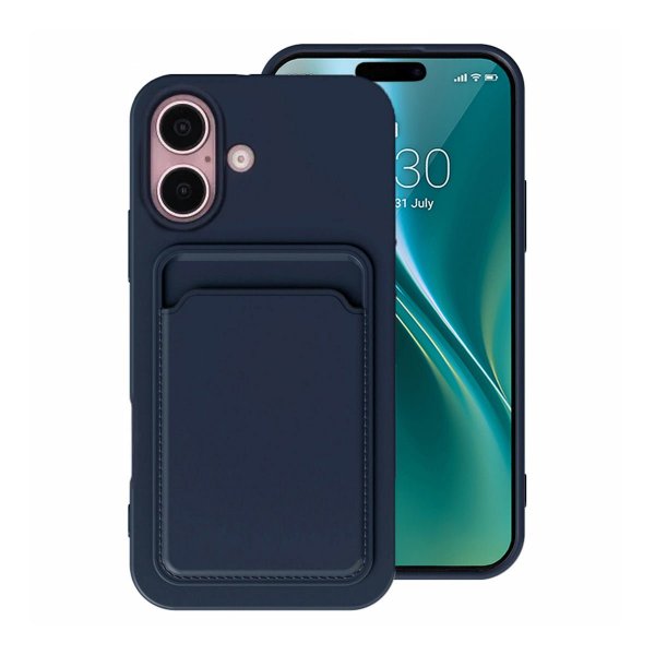 iPhone 16 Skal Korthållare Blå