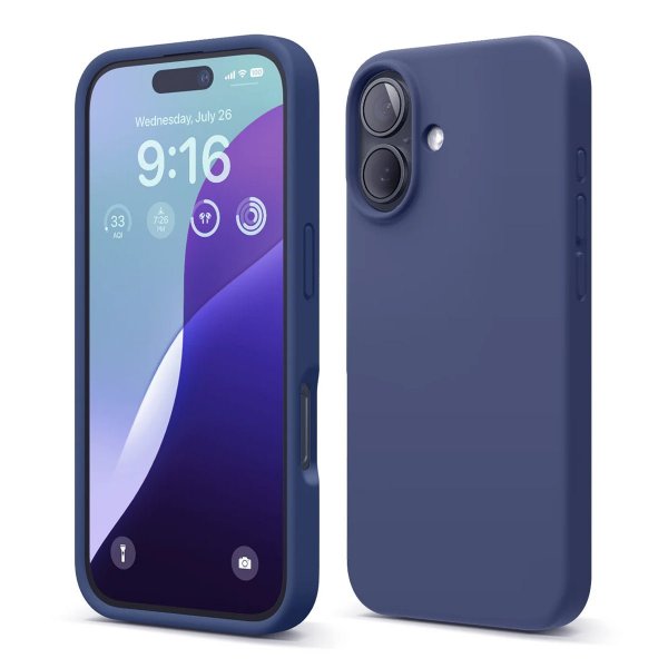Rvelon iPhone 16 Skal Silikon Blå