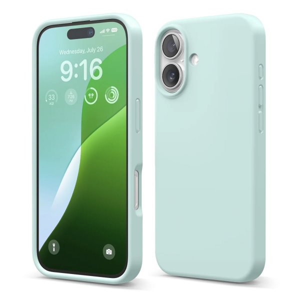 Rvelon iPhone 16 Skal Silikon Ljusgrön