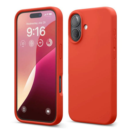 Rvelon iPhone 16 Skal Silikon Röd