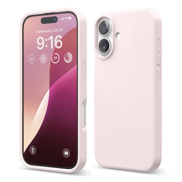 Rvelon iPhone 16 Skal Silikon Rosa