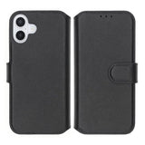 Rvelon iPhone 16 Fodral Äkta läder Kortfack Svart