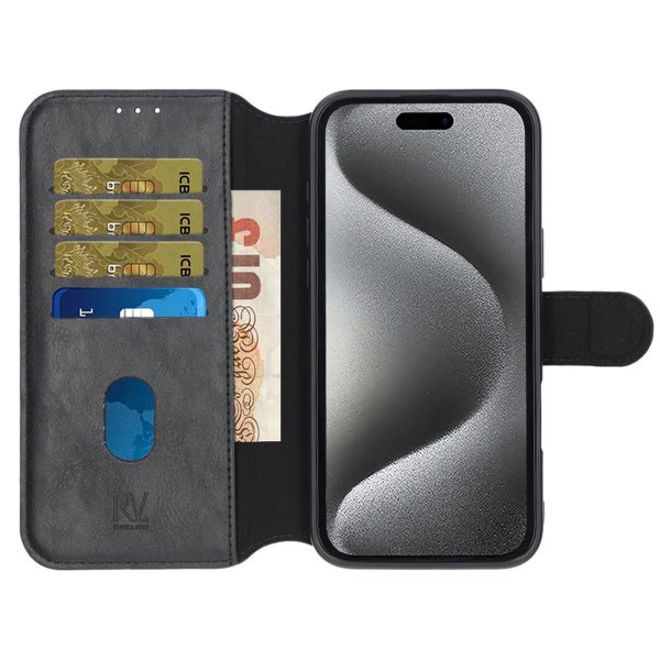 Rvelon iPhone 16 Fodral 4 Kortfack MagSafe Svart