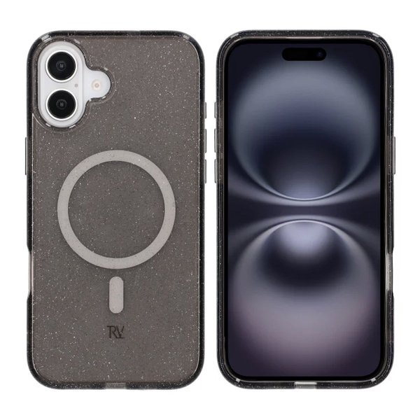Rvelon iPhone 16 Plus Skal Glitter MagSafe Svart