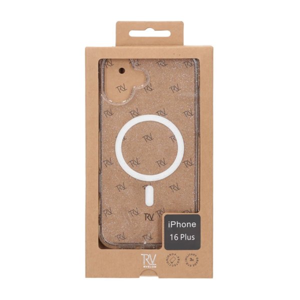 Rvelon iPhone 16 Plus Skal Glitter MagSafe Vit