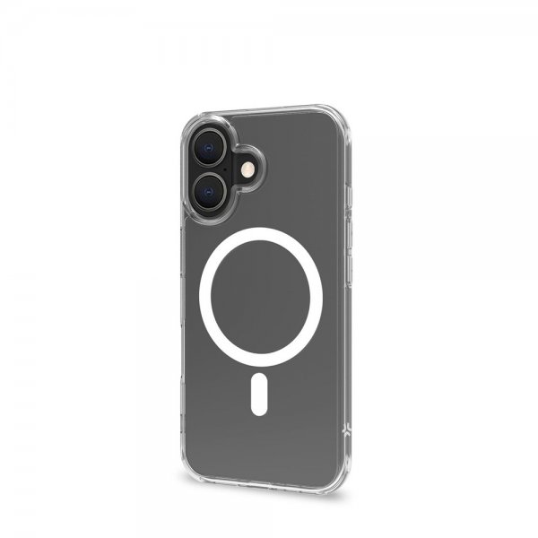 Celly iPhone 16 Plus Skal GELSKINMAG Transparent Vit