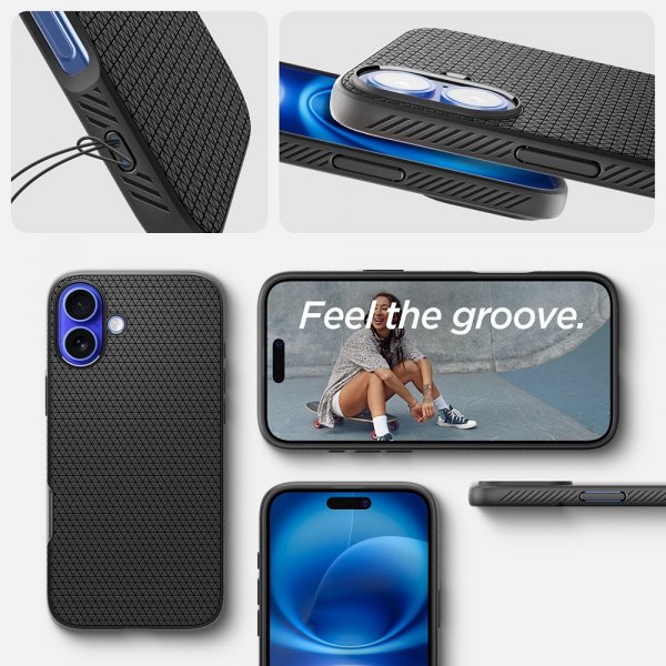 Spigen iPhone 16 Plus Skal Liquid Air Matte Black