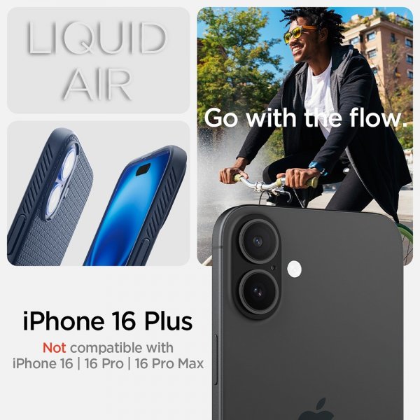 Spigen iPhone 16 Plus Skal Liquid Air Navy Blue