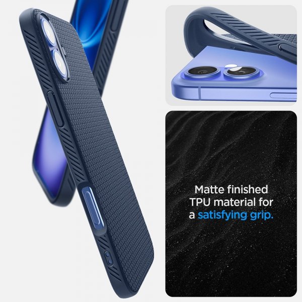 Spigen iPhone 16 Plus Skal Liquid Air Navy Blue