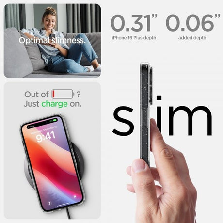 Spigen iPhone 16 Plus Skal Liquid Crystal Glitter Crystal Quartz