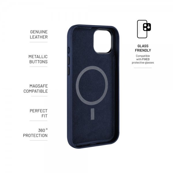 Fixed iPhone 16 Plus Skal MagLeather Blå