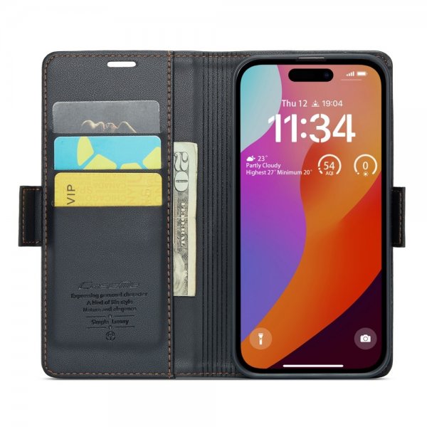 CaseMe iPhone 16 Pro Fodral 023 Series Svart