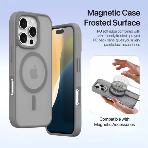 Dux Ducis iPhone 16 Pro Fodral 2-i-1 Lawa Series MagSafe Grå
