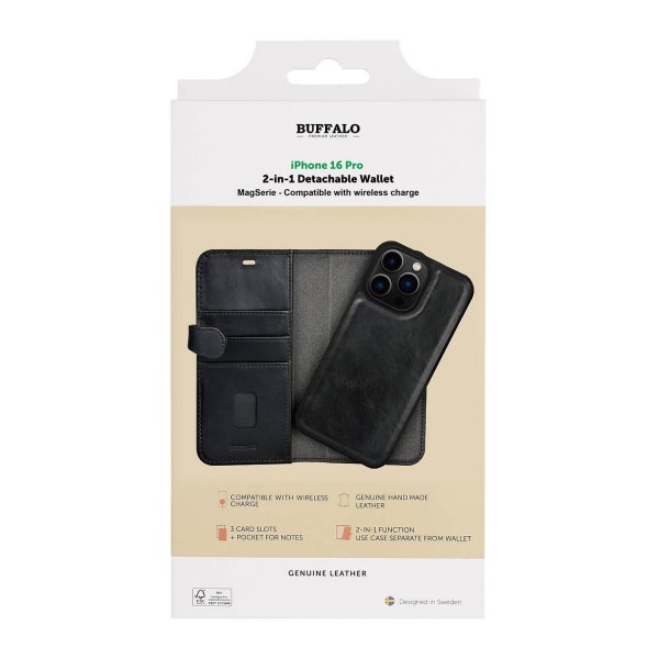 Buffalo iPhone 16 Pro Fodral 2-i-1 MagSeries Svart