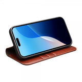 Qialino iPhone 16 Pro Fodral Äkta Läder Brun