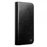 Qialino iPhone 16 Pro Fodral Äkta Läder Svart