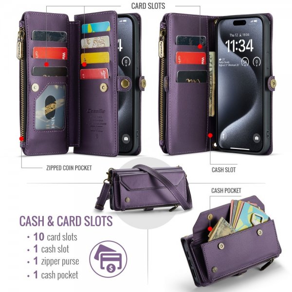 CaseMe iPhone 16 Pro Fodral C36 Series Lila