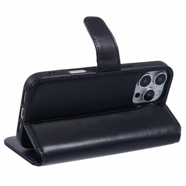 Nordic Covers iPhone 16 Pro Fodral Essential Leather Raven Black