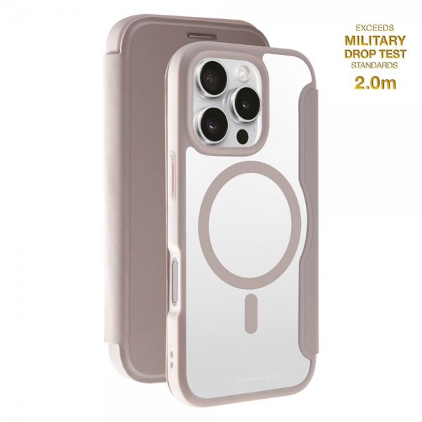 Vivanco iPhone 16 Pro Fodral Mag Wallet Greige