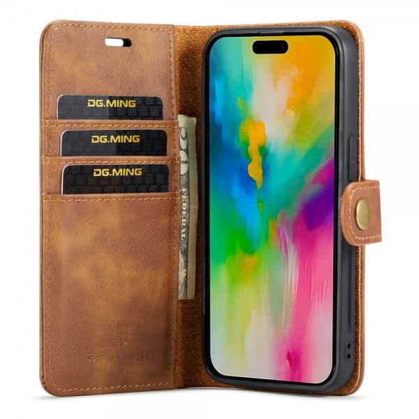 Dg.Ming iPhone 16 Pro Fodral med Löstagbart Skal Brun
