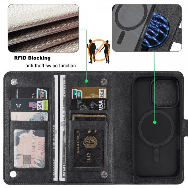 VILI iPhone 16 Pro Fodral med Löstagbart Skal GV Series MagSafe Svart