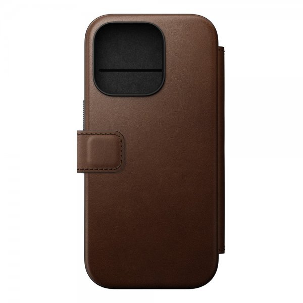 Nomad iPhone 16 Pro Fodral Modern Leather Folio Brun