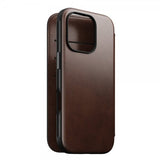 Nomad iPhone 16 Pro Fodral Modern Leather Folio Horween Rustic Brown