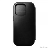 Nomad iPhone 16 Pro Fodral Modern Leather Folio Horween Svart