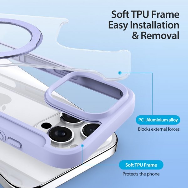 Dux Ducis iPhone 16 Pro Fodral Skin X Pro Series Kickstand MagSafe Lila