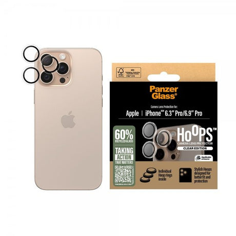 PanzerGlass iPhone 16 Pro/iPhone 16 Pro Max Kameraskydd Hoops Transparent