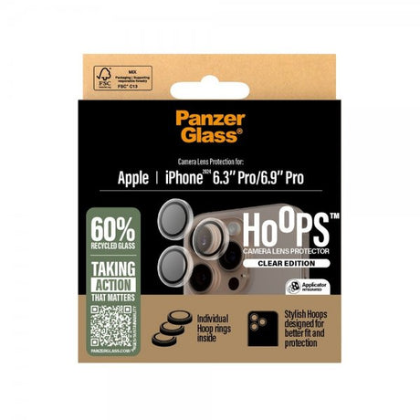 PanzerGlass iPhone 16 Pro/iPhone 16 Pro Max Kameraskydd Hoops Transparent