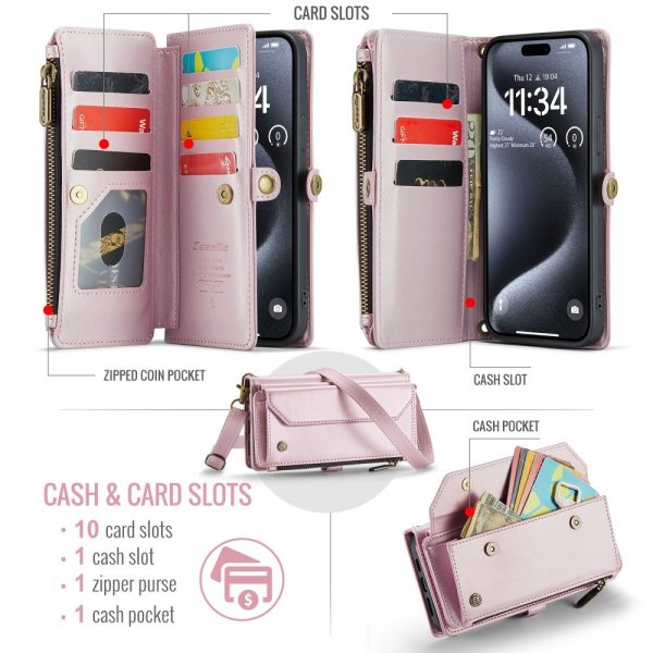 CaseMe iPhone 16 Pro Max Fodral C36 Series Rosa