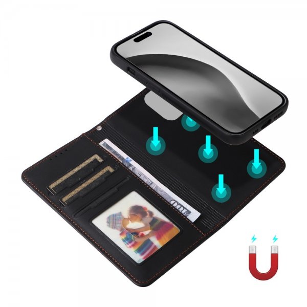 Betopnice iPhone 16 Pro Max Fodral med Löstagbart Skal 005 Svart