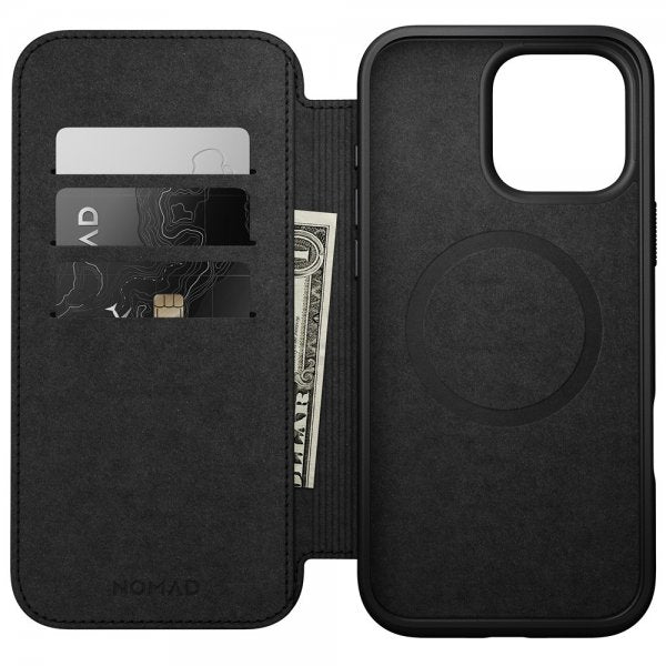 Nomad iPhone 16 Pro Max Fodral Modern Leather Folio Svart